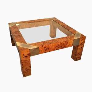 Mesa de centro de madera nudosa de Milo Baughman, años 70