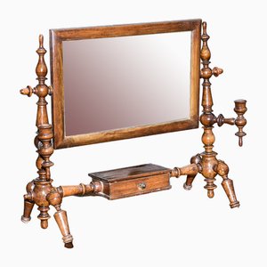 Tilting Dressing Table Mirror with Candleholder, Italy, 1800s