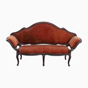 18th Century Walnut Sofa with Wavy and Repainted Structure
