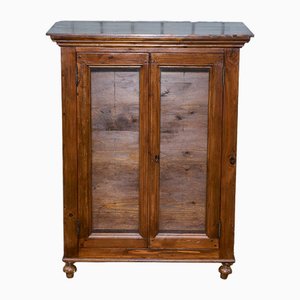 Small Italian Cabinet with Glass in Solid fir, 1900s