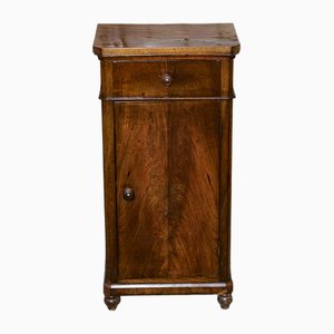 Single Bedside Table in Walnut with Turned Feet, Italy, 1800s