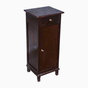 Single High and Narrow Fir Wooden Bedside Table, 1900s