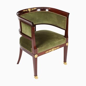 Antiker Französischer Empire Revival Stuhl aus Mahagoni
