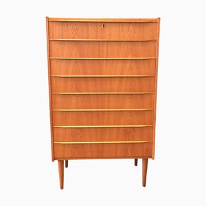Danish High Chest of Drawers in Oak with Eight Drawers, 1960s
