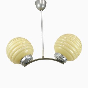 Lámpara colgante Art Déco italiana con esfera amarilla