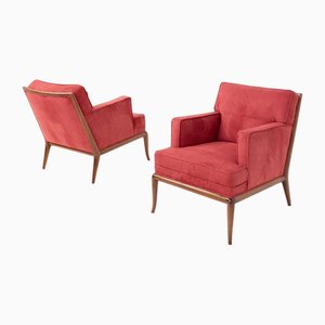 Set of Armchairs in Walnut by Terence Harold Robsjohn-Gibbings, USA, 1950s