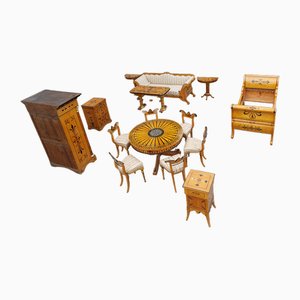 Mobilier de Salon et de Chambre Biedermeier, 1810s, Set de 16