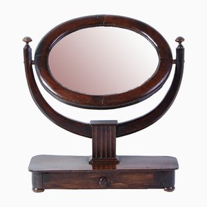 Antique Reclining Table Mirror with Drawer