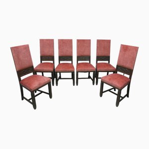 Wilhelminian Red Chairs, 1870s, Set of 6