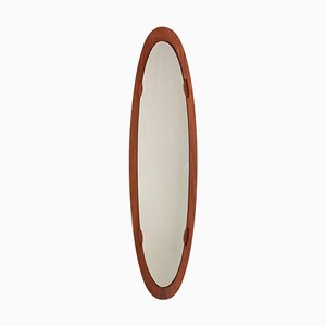 Vintage Wall Mirror in Teak Veneer & Glass, Italy, 1960s