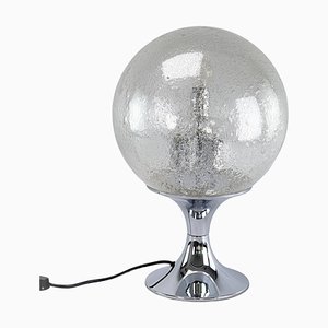 Lámpara de mesa con forma de bola de vidrio de Doria Leuchten Germany, años 60