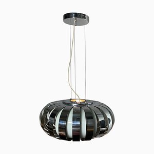 Space Age Hanging Lamp in Chrome and Lacquered Steel, 1970