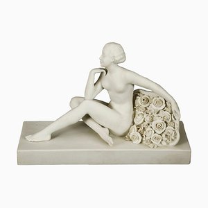 Escultura Art Déco de porcelana, años 20