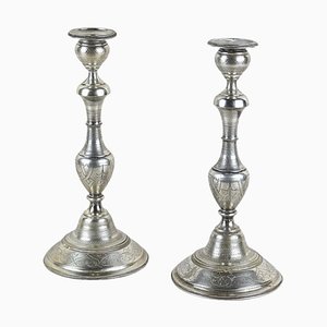 Antike Silberne Kerzenständer, 1870, 2 . Set