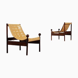 Ouro Preto Lounge Chairs in Rosewood & Leather by Jorge Zalszupin, Brazil, 1960s, Set of 2