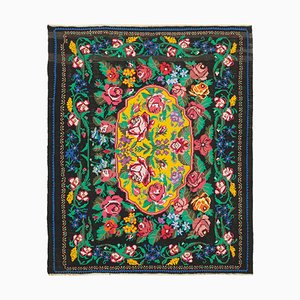 Tapis Kilim Noir Vintage, Moldavie, 1940