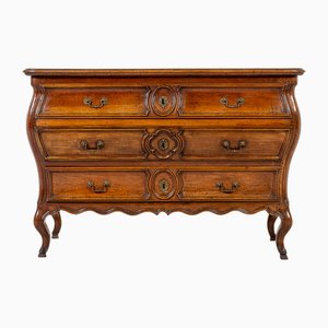 Commode Bombe Louis XV en Noyer, 18ème Siècle