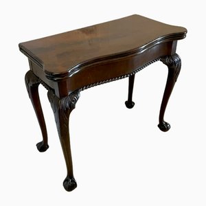 Antique Irish George III Carved Mahogany Card Table, 1800s