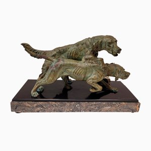 Clovis Masson, Chiens de Chasse Art Déco, 1930, Bronze