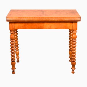 19th Century French Burr Elm Folding Game Table