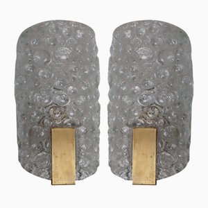 Lámparas de pared Bubble de cristal de Murano de Hillebrand Lighting, años 70. Juego de 2