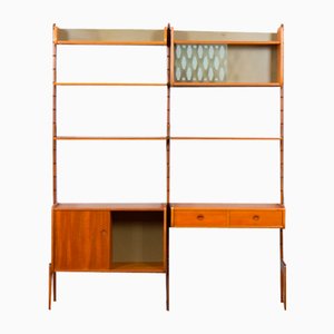 Scandinavian Ergo Free Standing Home Office Shelving Unit with Desk by John Texmon, Norway, 1960s