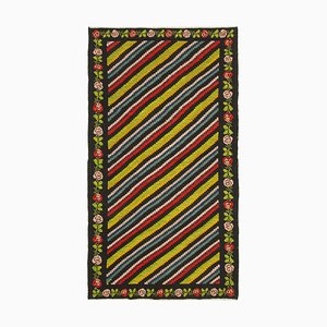 Alfombra Kilim moldava vintage en negro, 1940