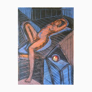 Mathias Wunderlich, Nude with Apple II, 2019, Acrylic on Paper