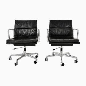 Sedie EA217 morbide nere di Charles & Ray Eames per Herman Miller, anni '70, set di 2