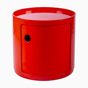 Mueble redondo rojo de Anna Castelli para Kartell, años 70