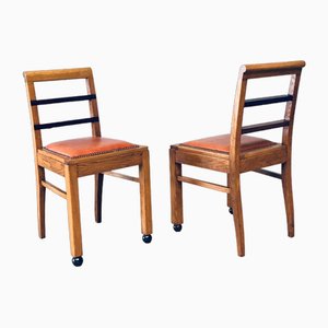 Art Deco Belgian Side Chair, 1930s, Set of 2