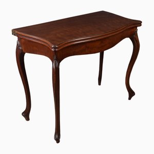 French Hepplewhite Style Mahogany Serpentine Card Table