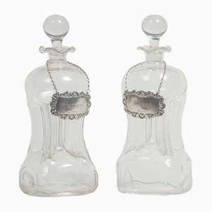 Karaffen aus Glas mit Stopfen, 1890er, 2er Set