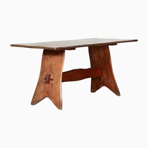 Mid-Century English Carved Fruitwood Refectory Desk, 1960s