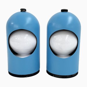 Lampes de Bureau Selene Bleues de ABM, 1960s, Set de 2