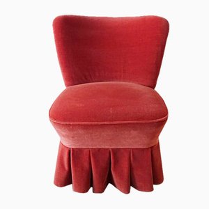 Cocktail Armchair with Pink Velvet Cover, 1950s