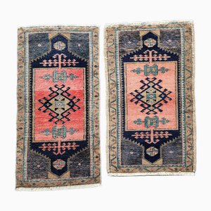 Small Turkish Yastik Rugs, Set of 2