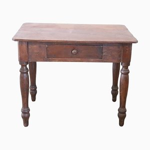 Small Antique Poplar Wood Desk, 19th Century