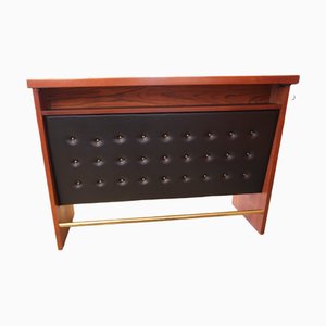 Danish Cocktail Bar in Teak and Button-Upholstered Front, 1950s