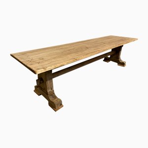 Large French Farmhouse Dining Table in Bleached Oak, 1920