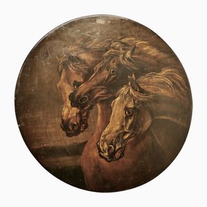 Edwin Landseer, Fearful Horses, 1800s, Oil Painting on Slate