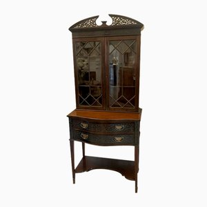 Victorian Carved Mahogany Display Cabinet, 1880s