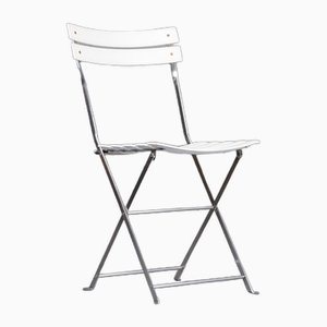 Celestina Folding Chair in White Leather by Marco Zanuso for Zanotta