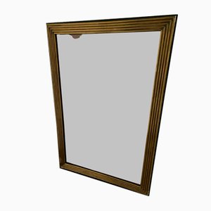 Large 19th Century French Reeded Brass Wall Mirror, 1870s