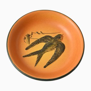 Art Nouveau Danish Plate with Swallow from Ipsen, 1920s
