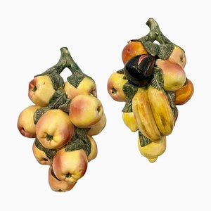 Grappe de Fruits Vintage en Porcelaine, Espagne, Set de 2