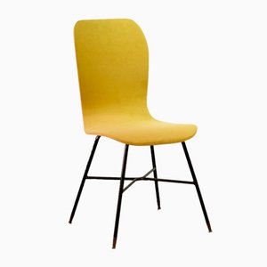 Silla auxiliar italiana Mid-Century en amarillo al estilo de Augusto Bozzi, años 50