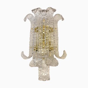 Lámpara de pared Lingue de cristal de Murano transparente de Simoeng