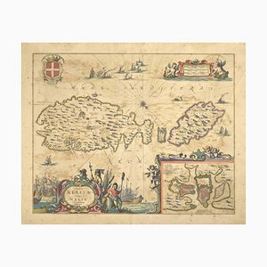 Johannes Janssonius, Mare Mediterra, Neum (Map of Malta), Etching, 1650s