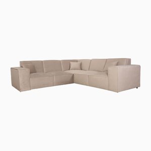 Beluga Velvet Fabric Corner Sofa in Cream from Iconx Studio